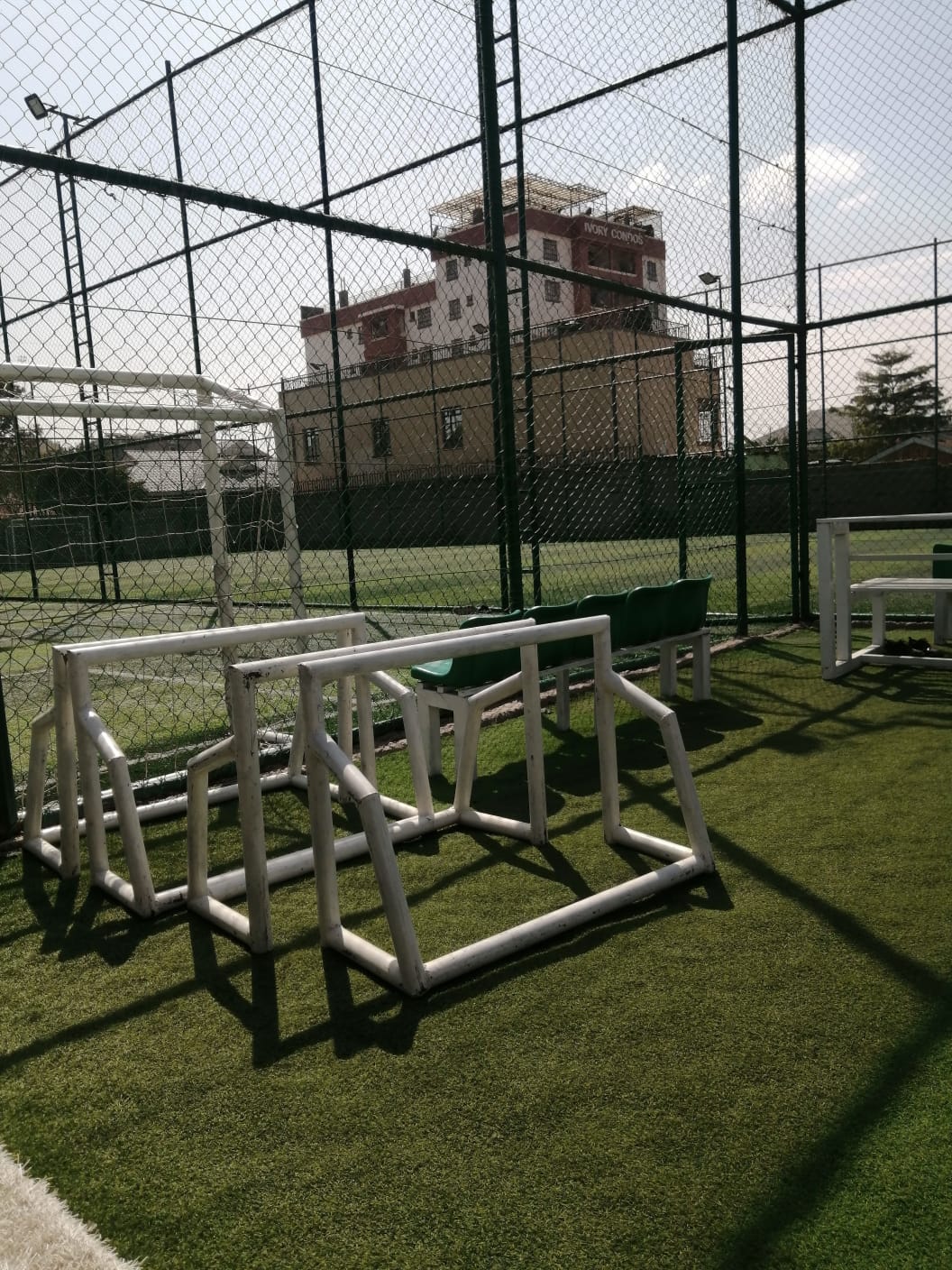 The school astro-turf football pitch